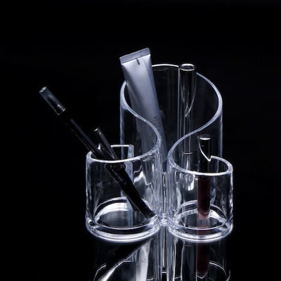 Cosmetic Makeup Organizer Acrylic Makeup And Brush Holder, Wavy Acrylic