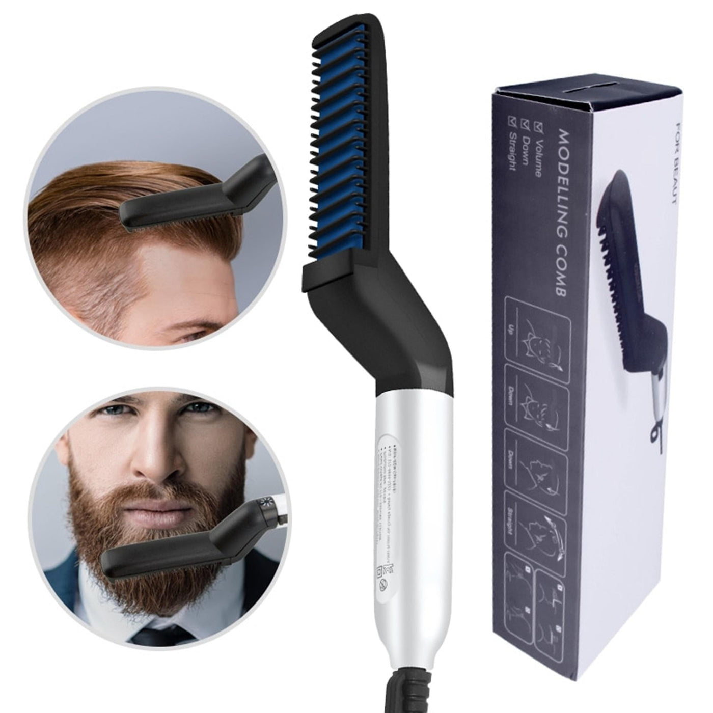 Men Quick Beard Straightener Multifunctional Electric Ionic
