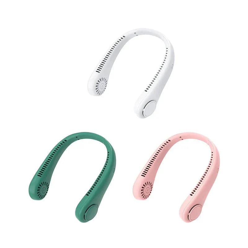 Neck Fan Portable Bladeless neck fans rechargeable USB Cooling Fan Super