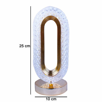 New Luxury Oval Shaped Crystal Table Lamp With 3 Colors Touch Control