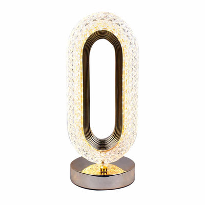 New Luxury Oval Shaped Crystal Table Lamp With 3 Colors Touch Control