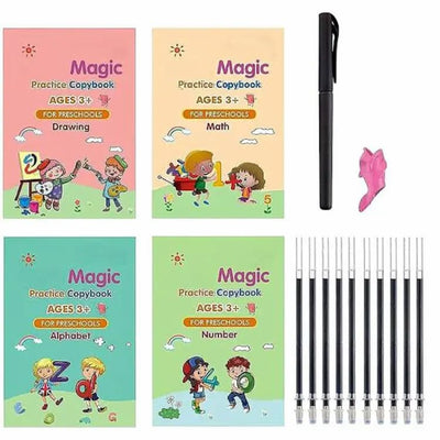 Pack of 8 Reusable Sank Magic Practice Copybook Montessori Reusable Magic Books